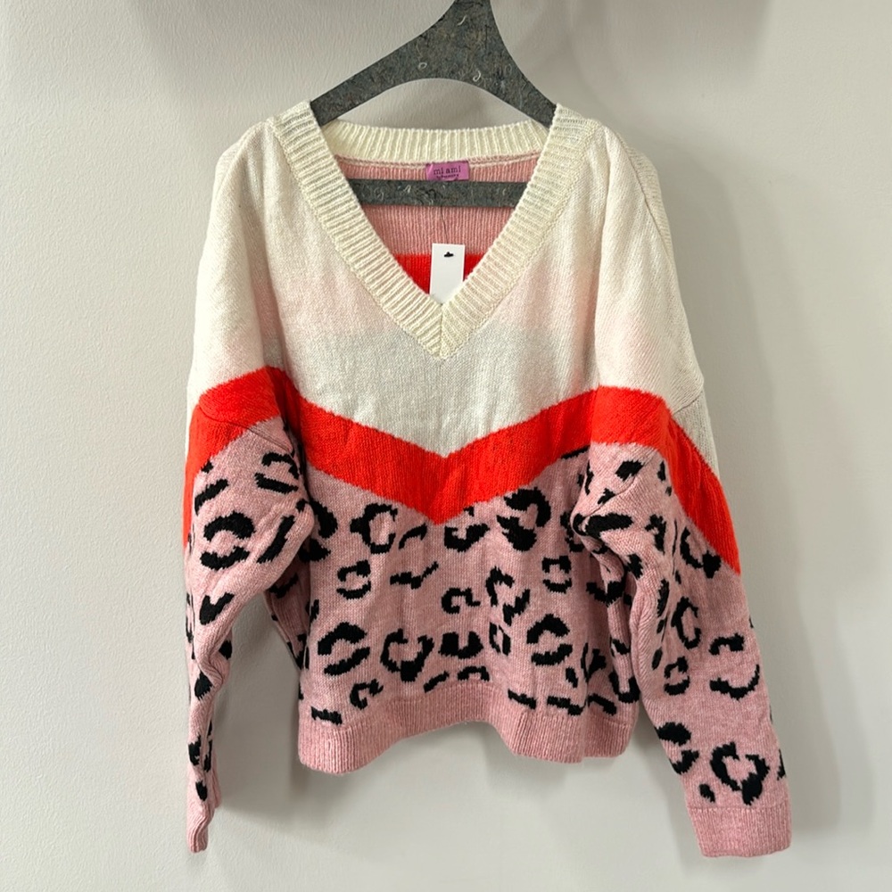 Pink Leopard Sweater - Picture 2 of 4